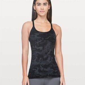 lululemon athletica Black Camo power Y Tank Top size 6